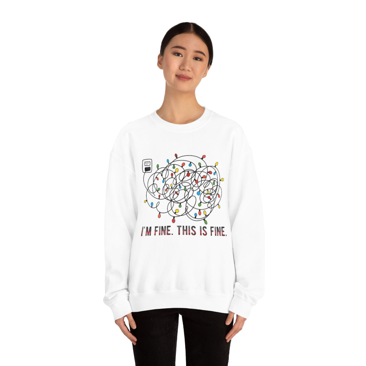 It's Fine, This is Fine Christmas Lights Sweatshirt