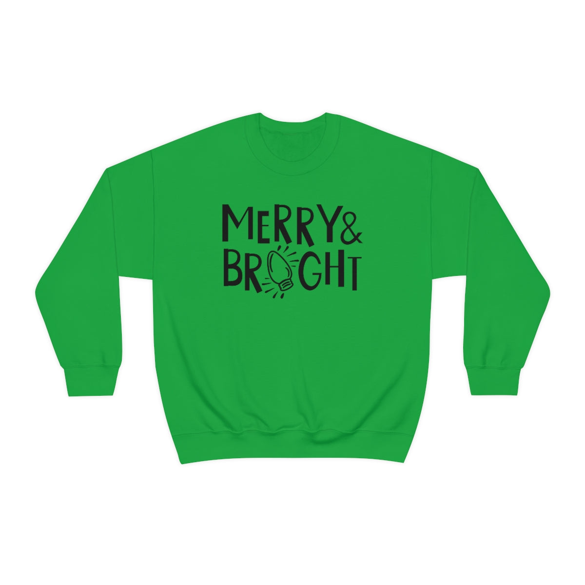 Merry & Bright Christmas Lights Xmas Holiday Sweatshirt