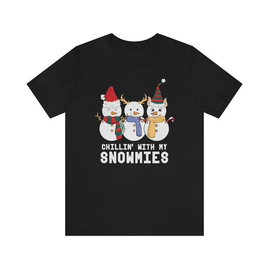 Chillin With My Snowmies Snowman Christmas Tshirt