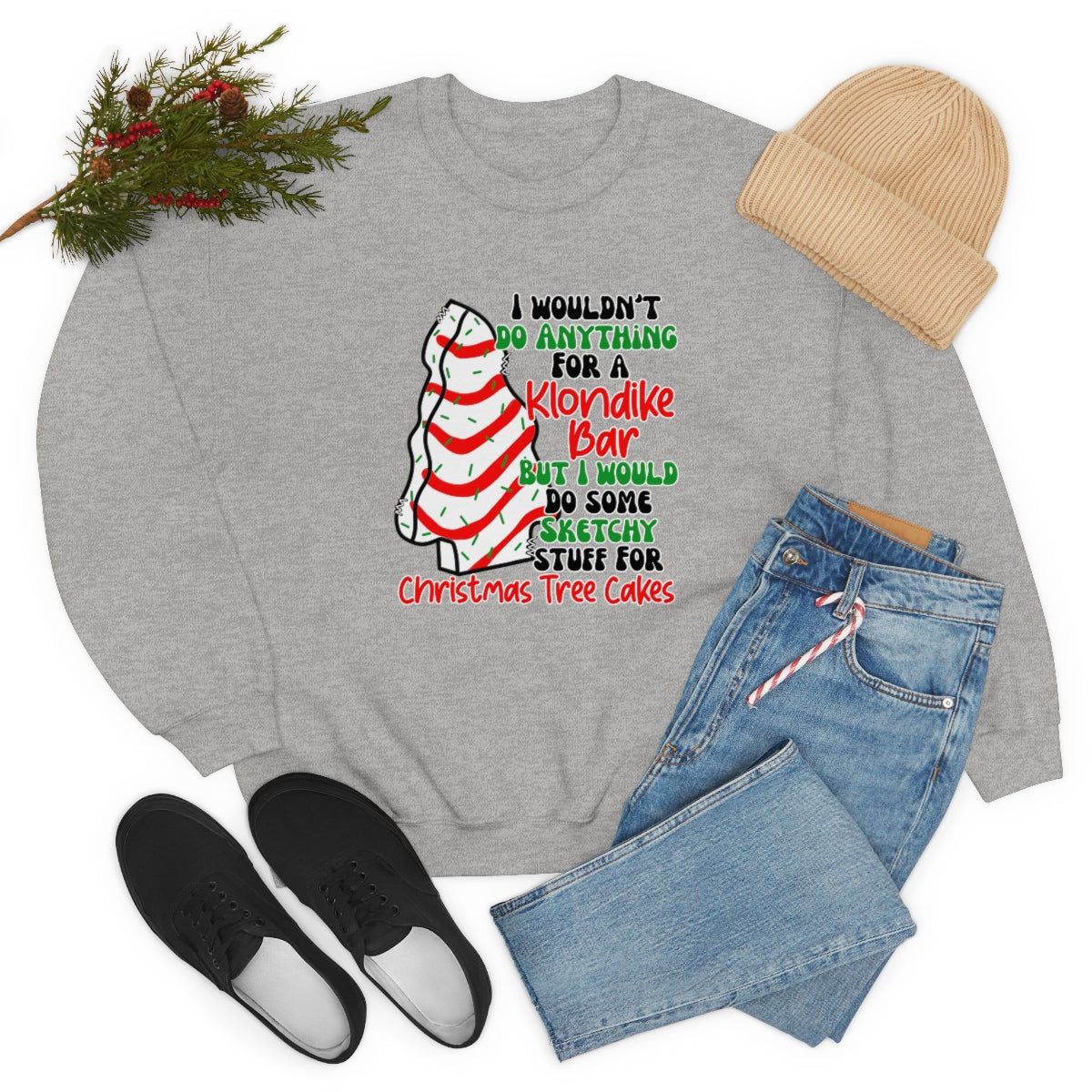 Tasty Christmas Cake Xmas Holiday Sweatshirt