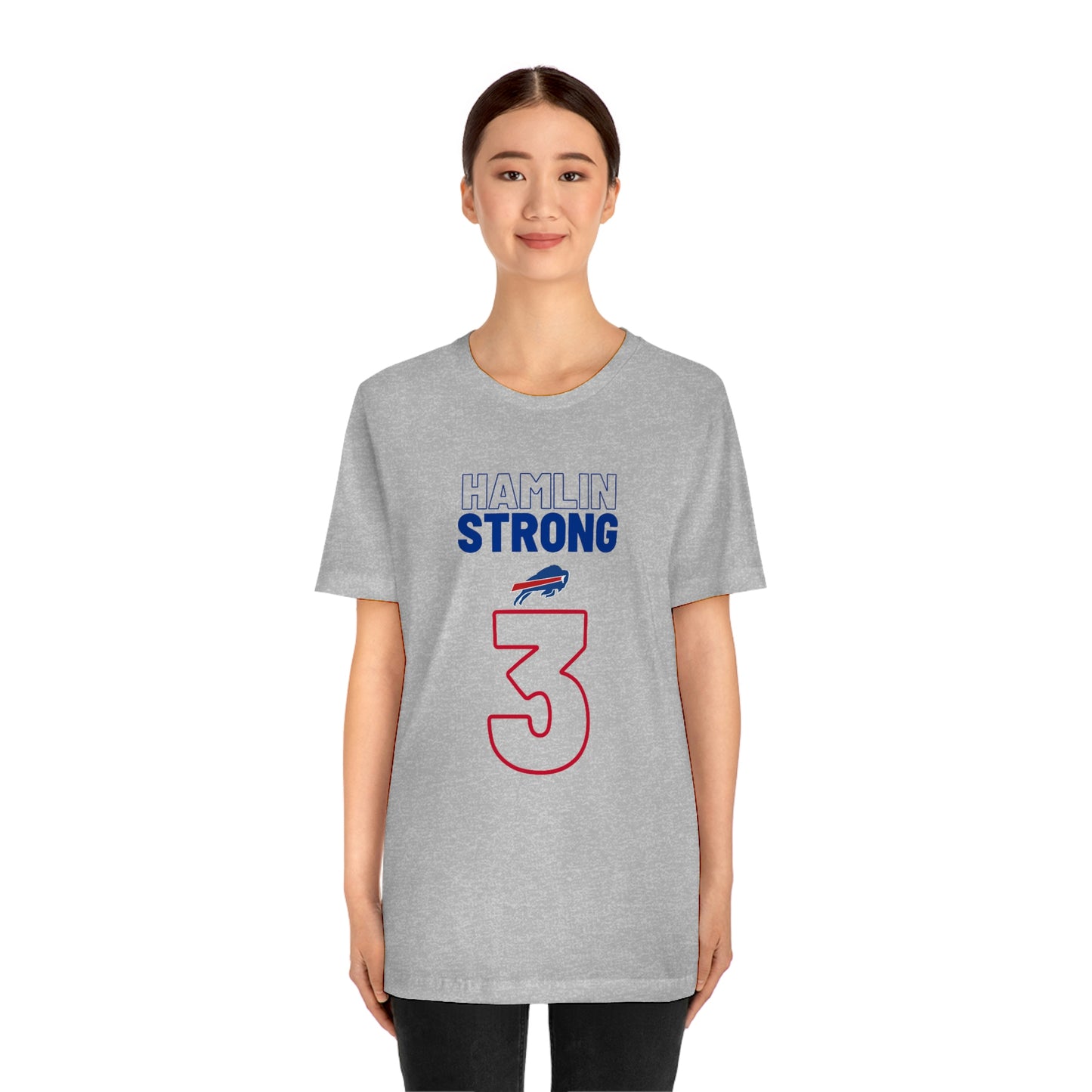 Hamlin Strong Damar Hamlin Buffalo Bills Logo #3 Unisex Jersey Short Sleeve Tee