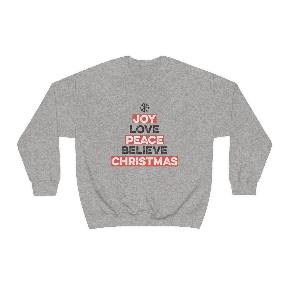 Joy Peace Believe Christmas Snowflake Xmas Holiday Sweatshirt