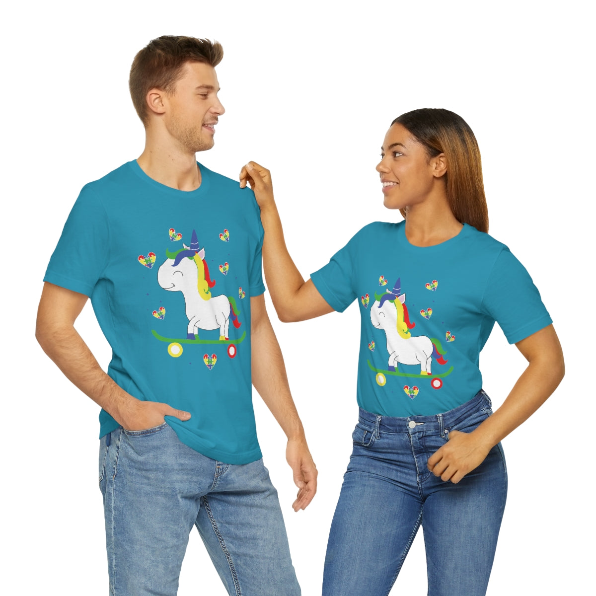 Cute Skateboarding Unicorn Autism Awareness Tshirt