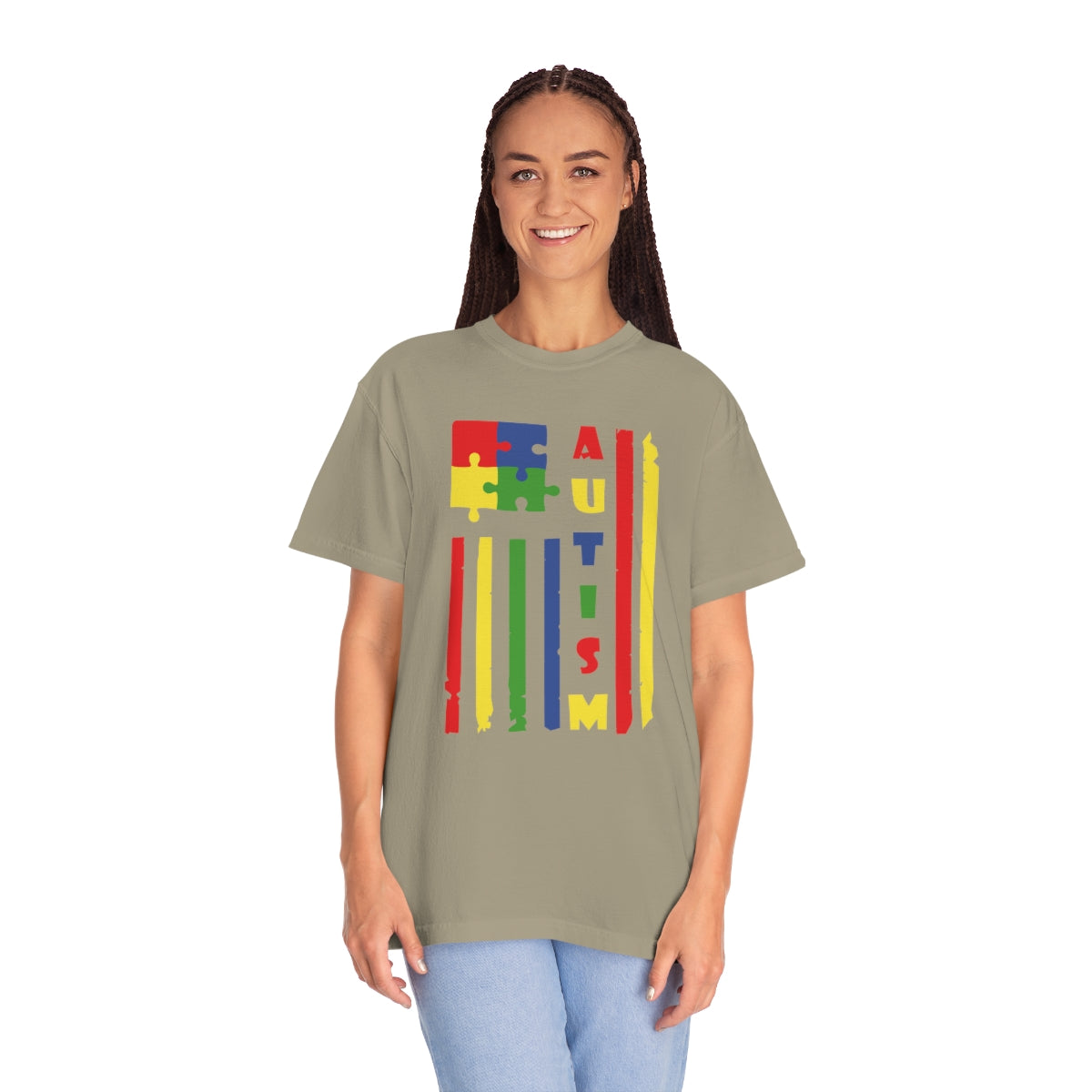 Puzzle Piece Flag Autism Awareness Tshirt