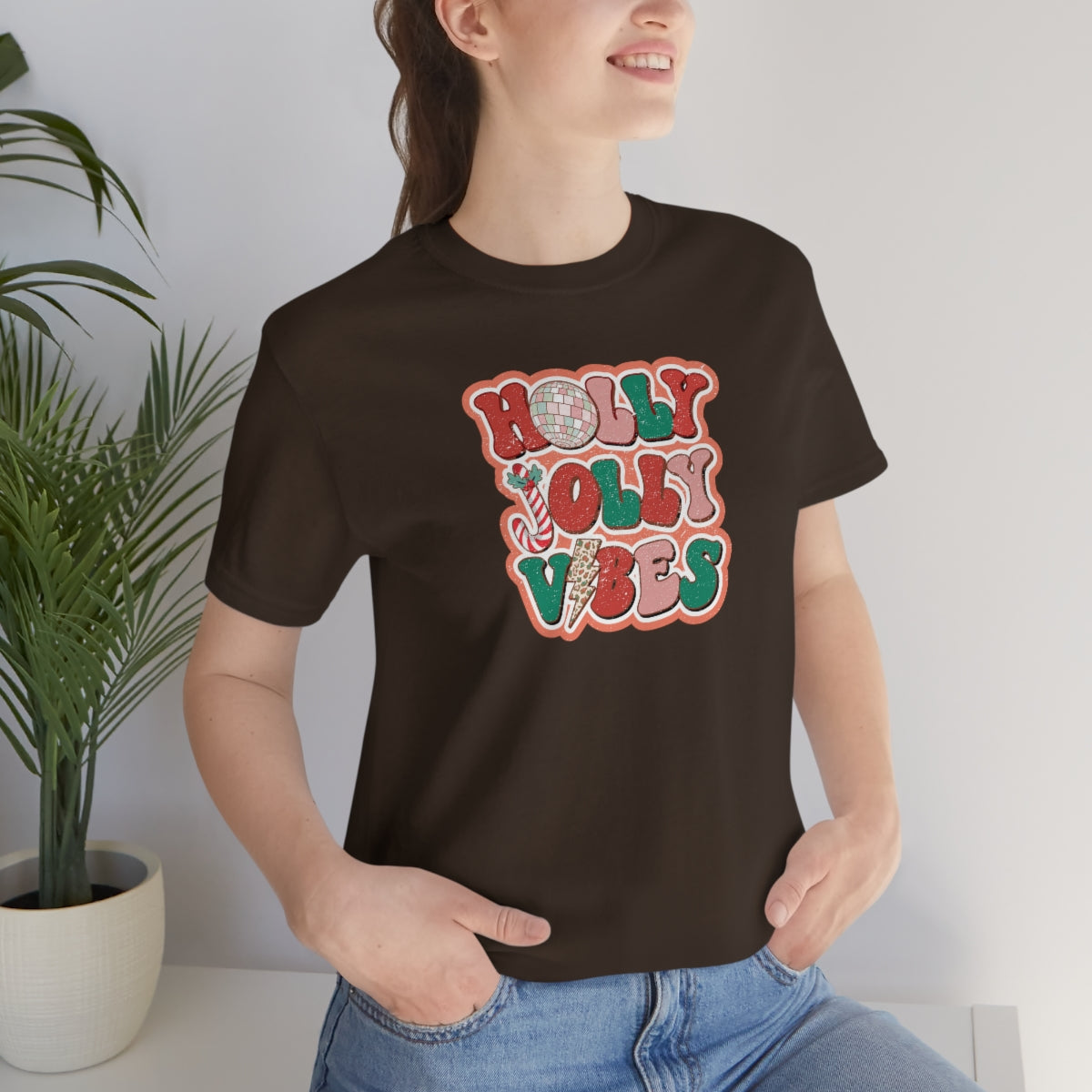 Retro Holly Jolly Vibes Christmas TShirt