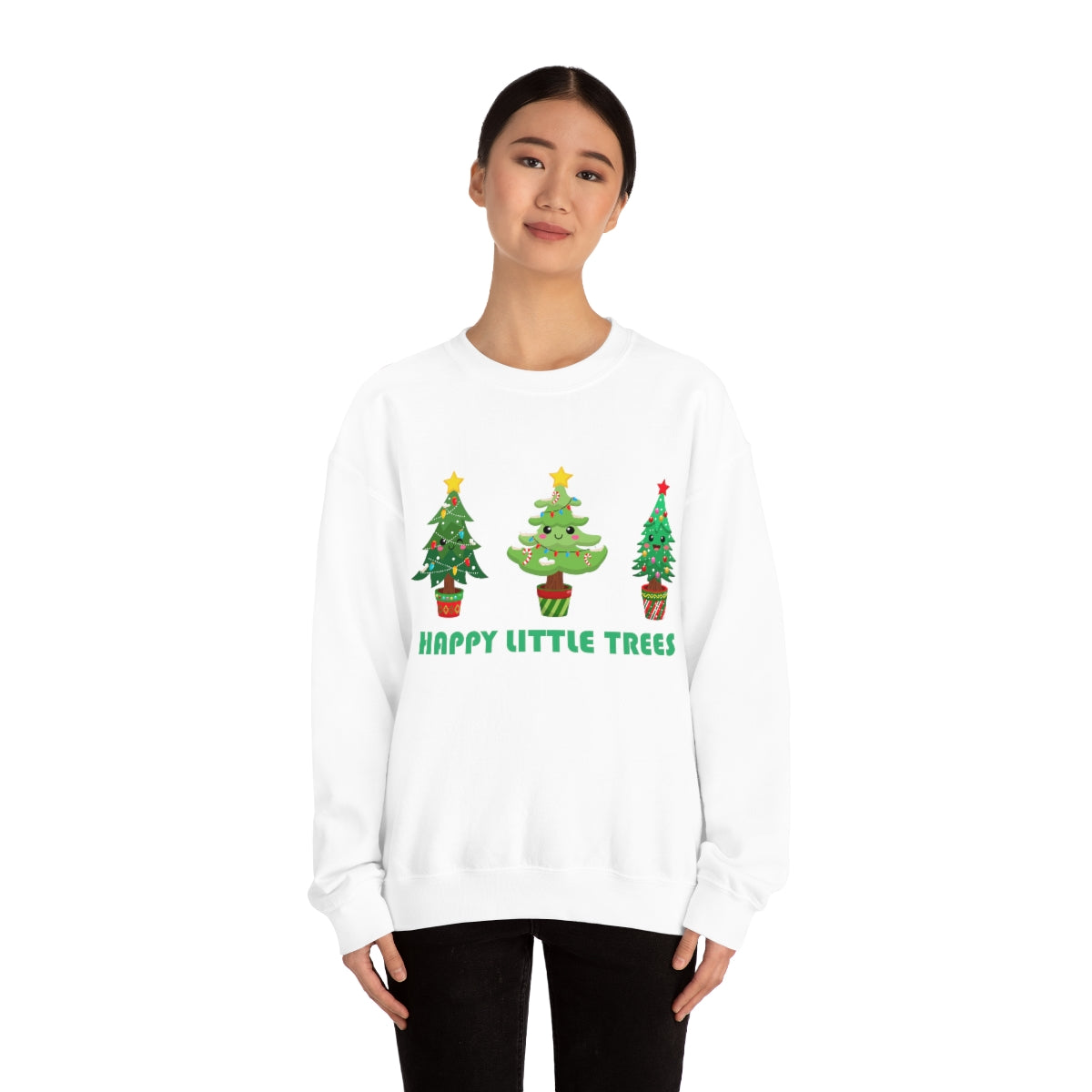 Cute Happy Little Christmas Xmas Trees Sweatshirt