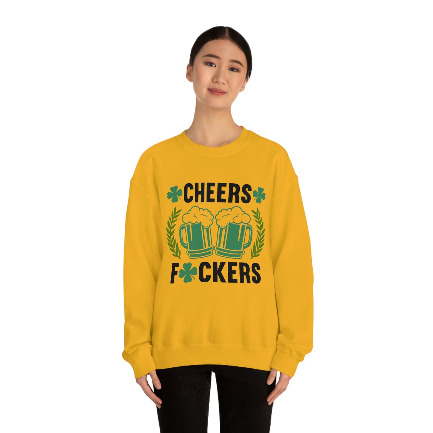 Cheers Fuckers Funny St. Patrick's Day Crewneck Sweatshirt