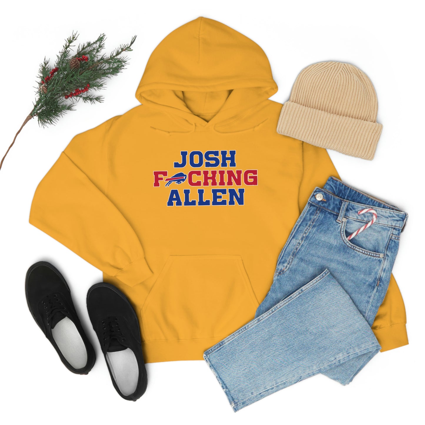 Josh Freaking Allen Bills Mafia #17 Buffalo Bills Football Hooded Sweatshirt