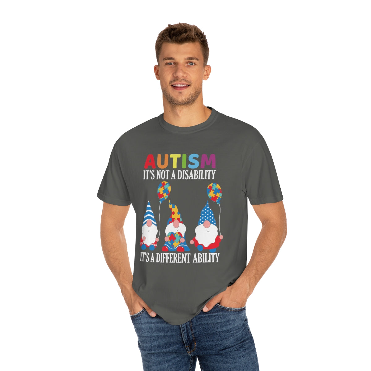 Cute Gnomes Autism Awareness Not a Disability Autism Themed Tshirt