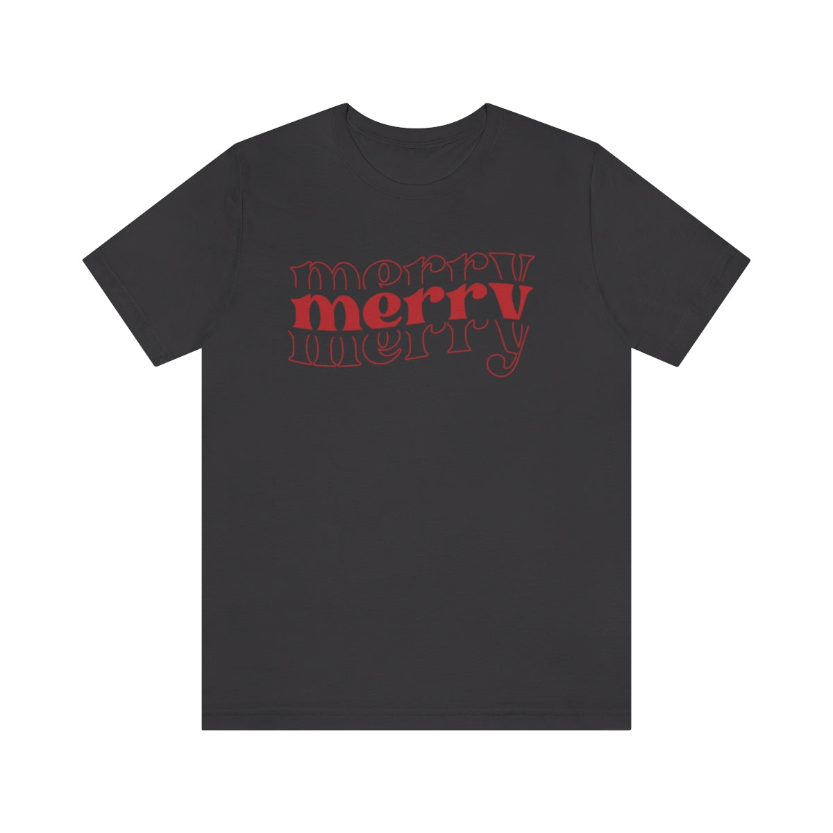 Merry Merry Merry Red Cute Christmas Holiday Tshirt