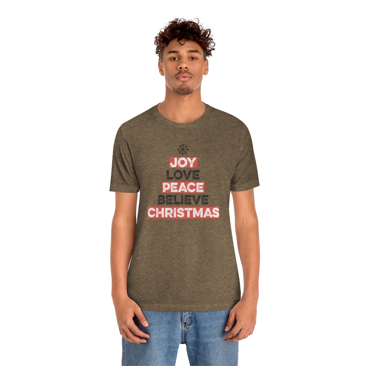 Joy Peace Believe Christmas Xmas Holiday Tshirt