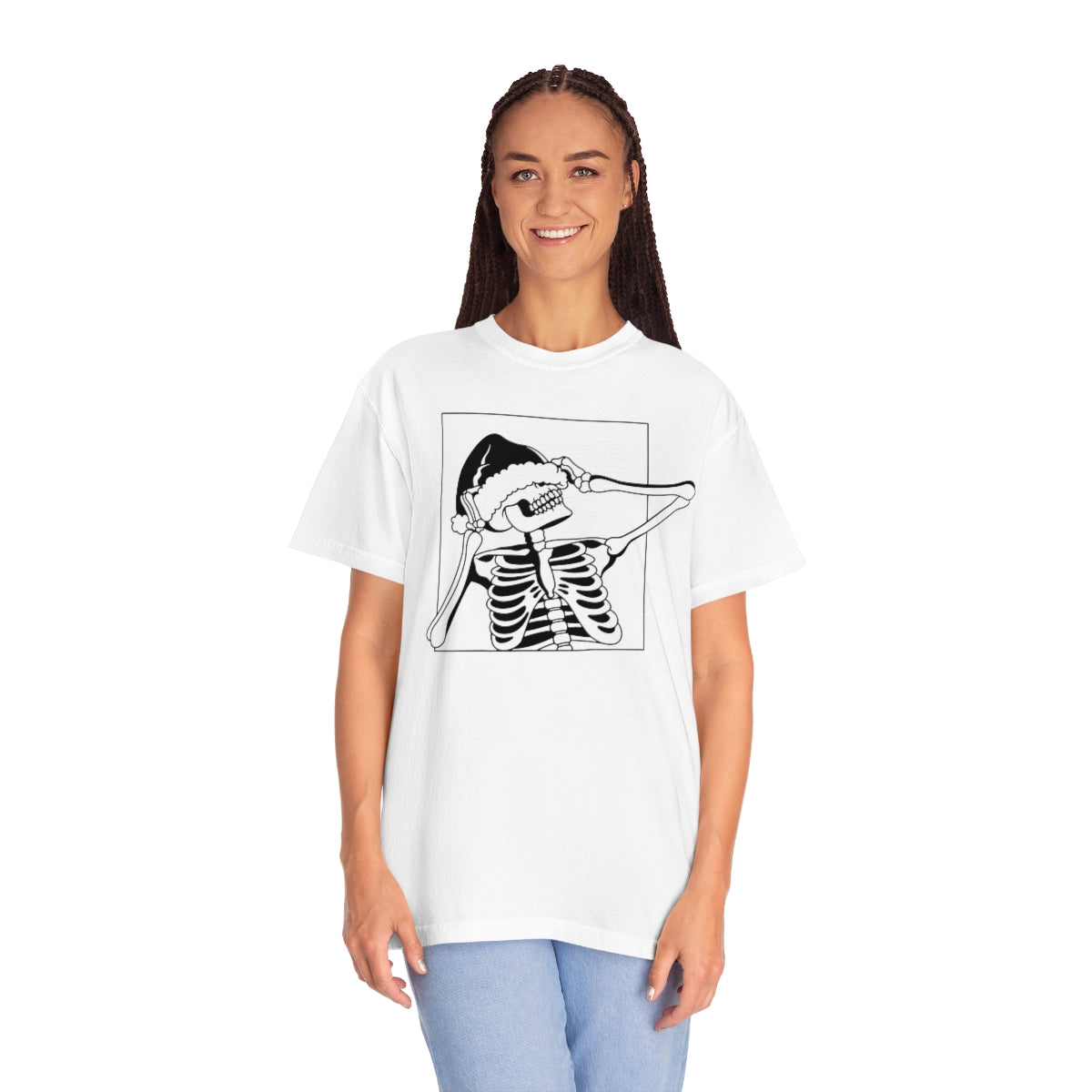 Santa Skeleton with Hat Christmas Tshirt