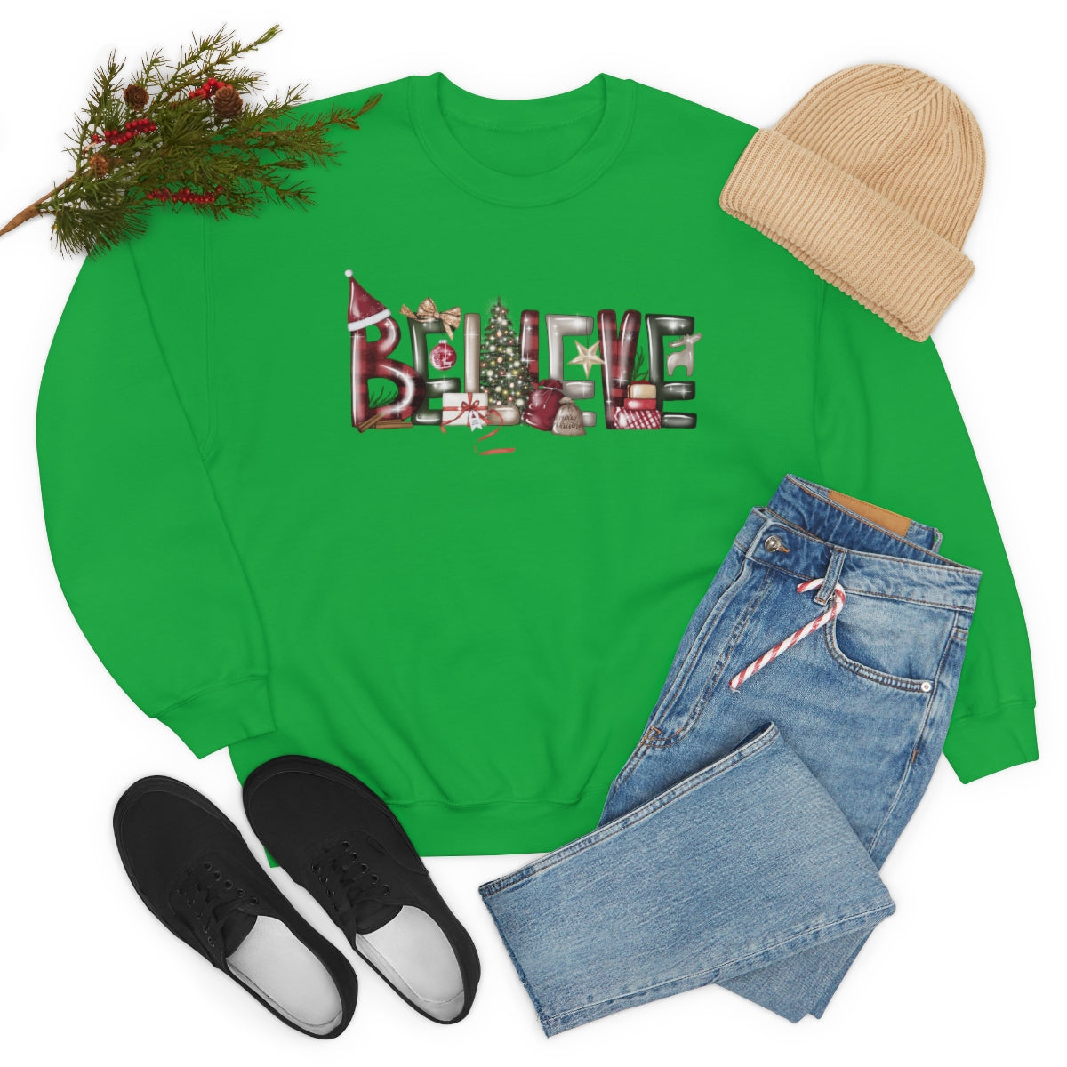 Believe Christmas Magic Xmas Holiday Sweatshirt