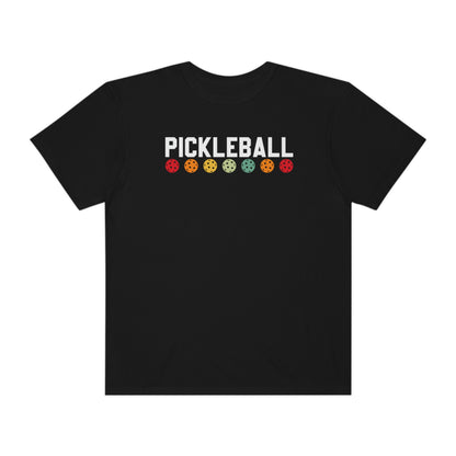 Pickleball Retro Style Rainbow Balls Tshirt