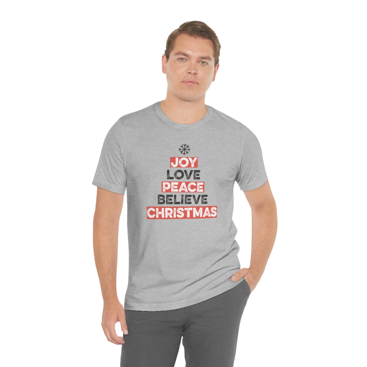 Joy Peace Believe Christmas Xmas Holiday Tshirt