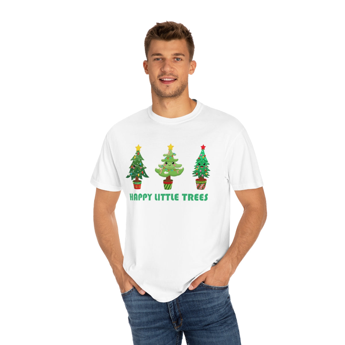 Happy Little Trees Cute Christmas Tshirt