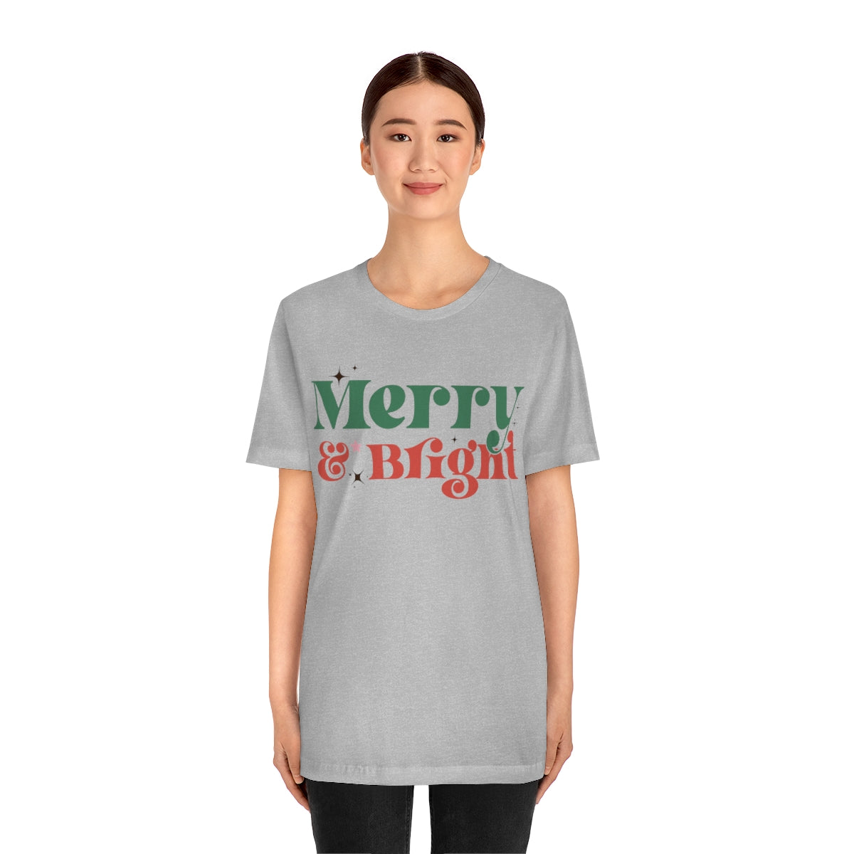 Retro Merry & Bright Vintage Style Christmas Xmas Holiday Tshirt