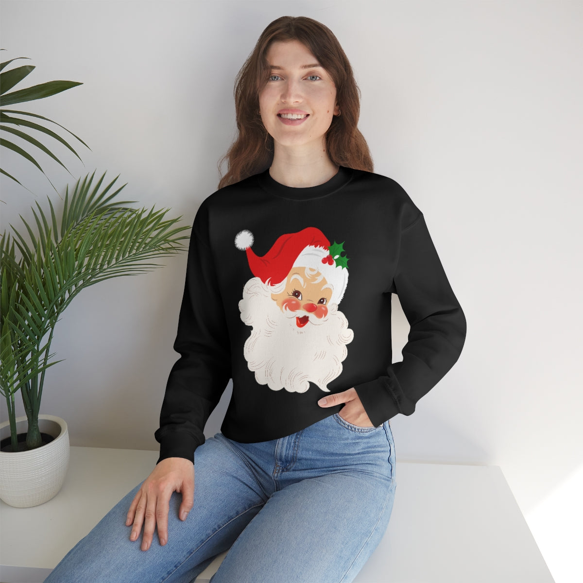 Cute Retro Vintage Classic Santa Kris Kringle Christmas Sweatshirt