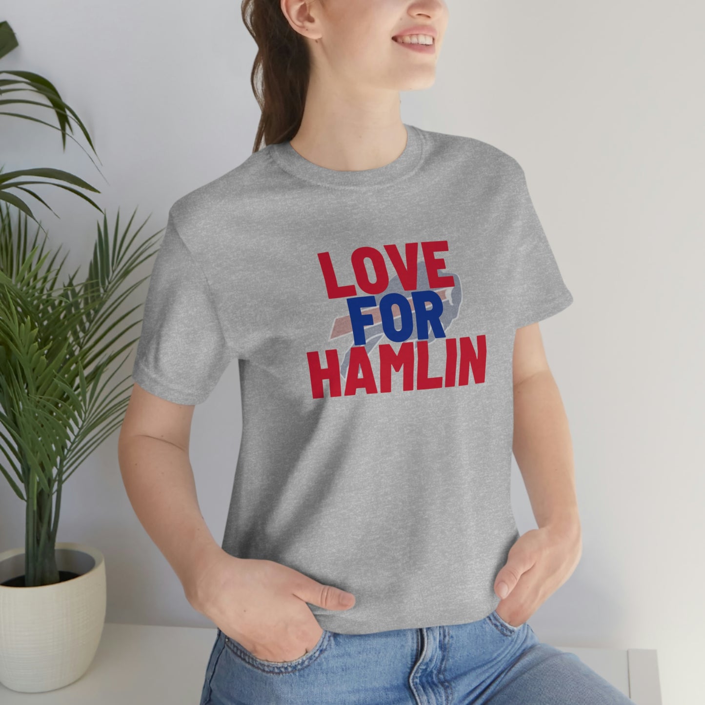 Love for Hamlin Buffalo Bills Logo #3 Unisex Jersey Short Sleeve Tee