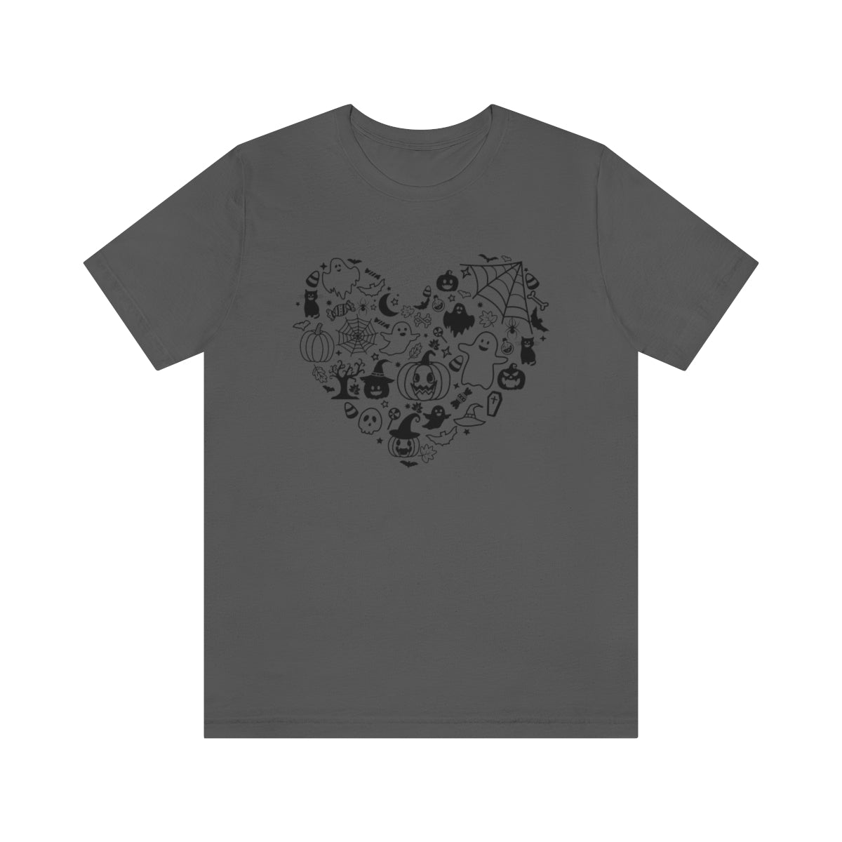 Heart Happy Halloween Tshirt Design on Unisex Jersey Short Sleeve Tee