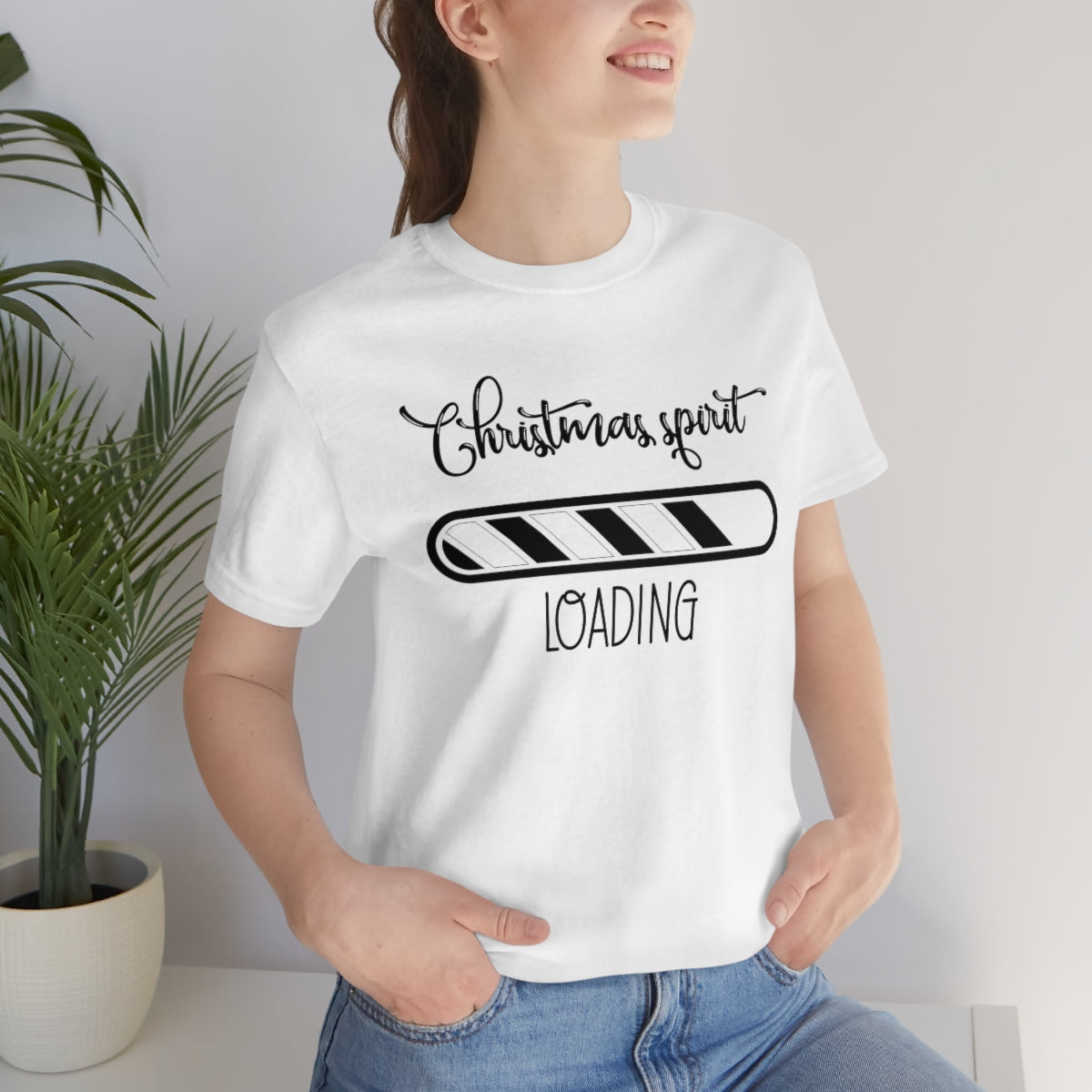 Christmas Spirit Loading Black Tshirt