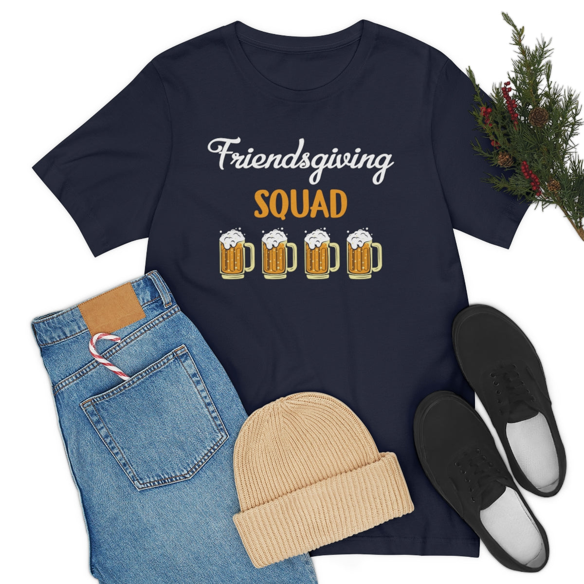 Friendsgiving Squad Beer Themed Thanksgiving Tshirt