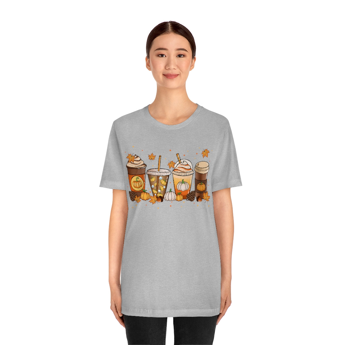 Fall Coffee Shirt Pumpkin Spice Coffee Design Short Sleeve Tshirt