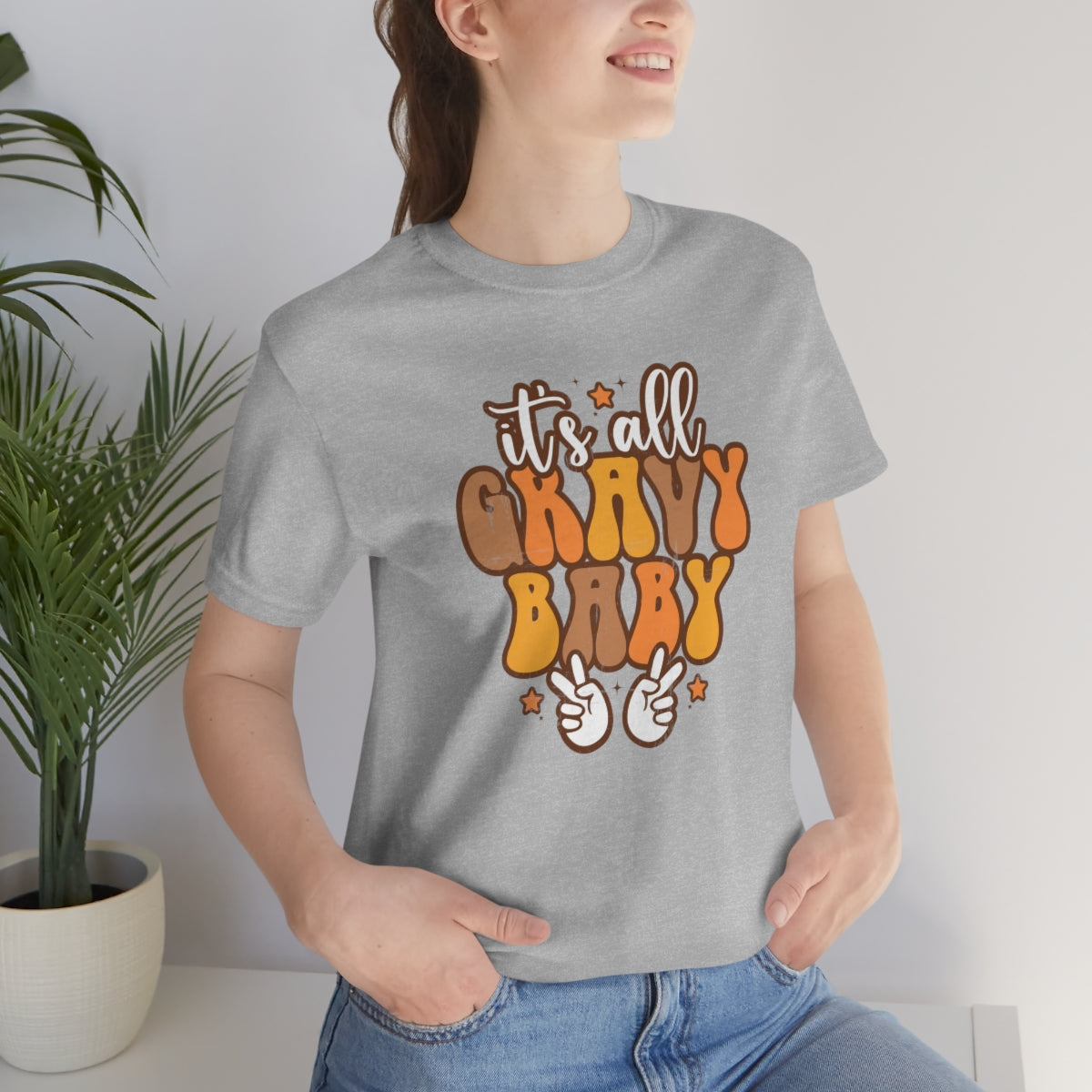 It's All Gravy Baby Thanksgiving Teeshirt on Unisex Jersey Short Sleeve Tee