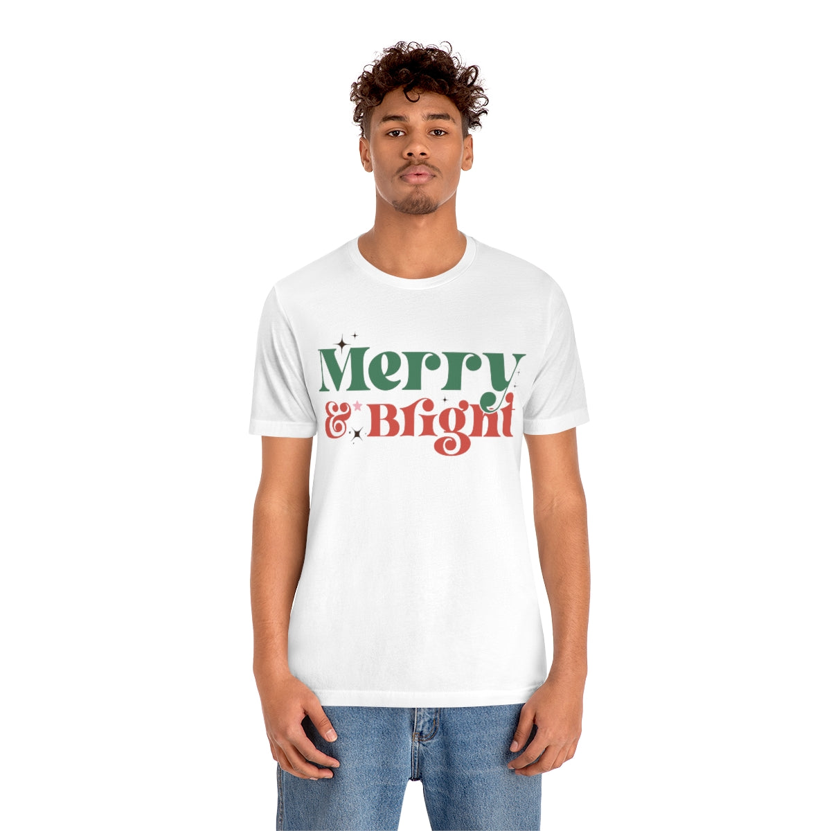 Retro Merry & Bright Vintage Style Christmas Xmas Holiday Tshirt