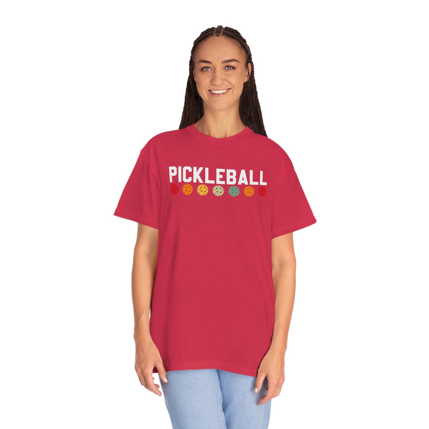 Pickleball Retro Style Rainbow Balls Tshirt