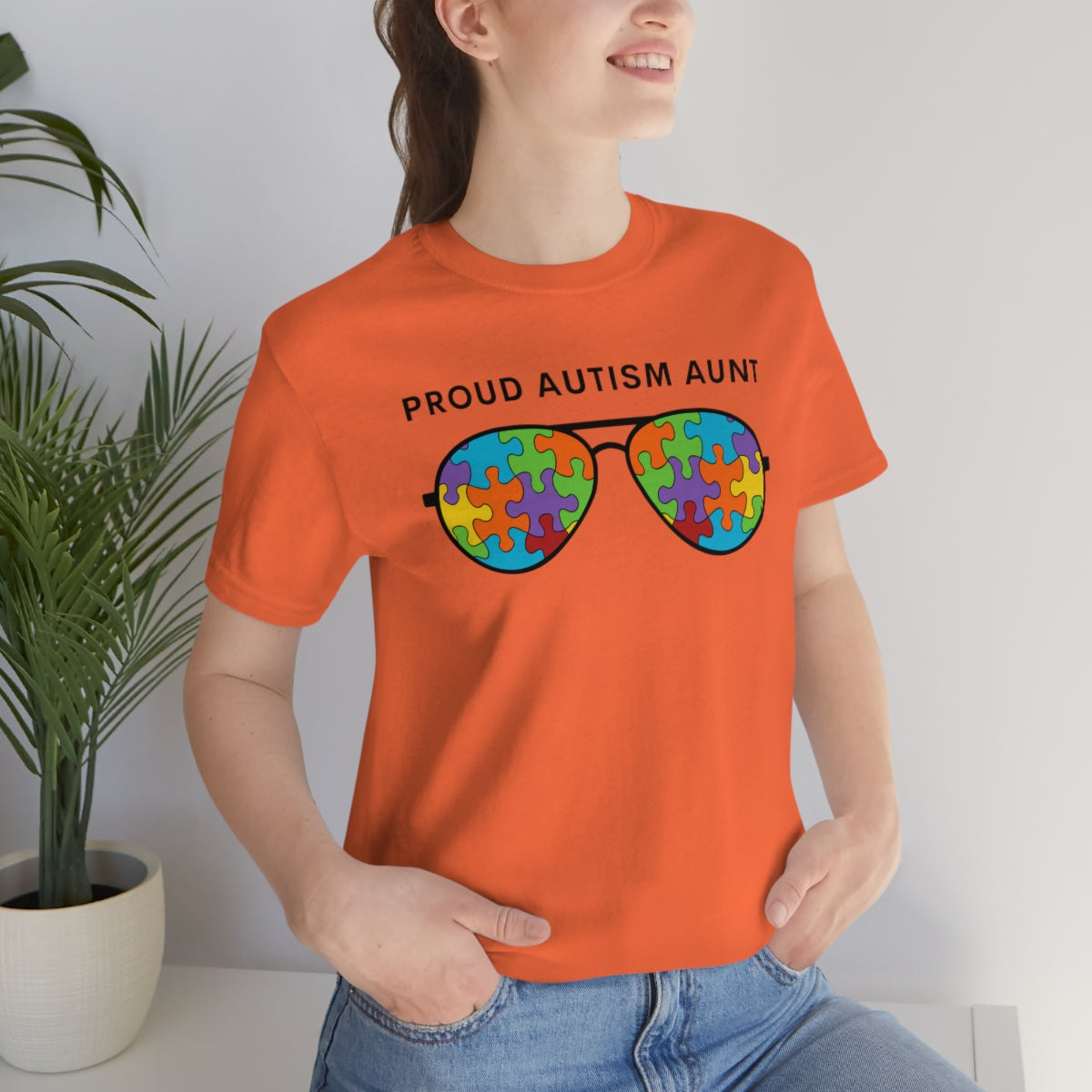 Proud Autism Aunt Sunglasses Tshirt