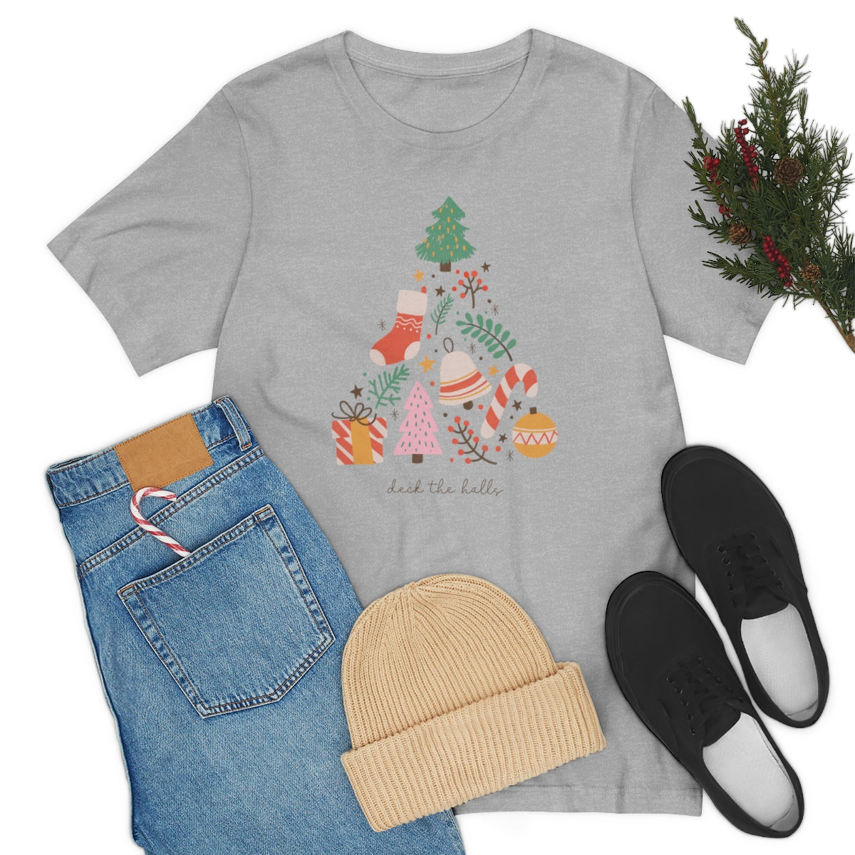 Deck the Halls Beautiful Christmas Tree Tshirt