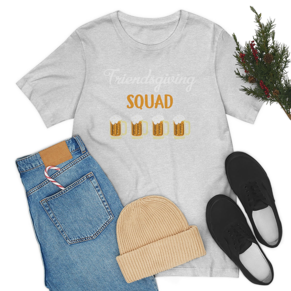 Friendsgiving Squad Beer Themed Thanksgiving Tshirt