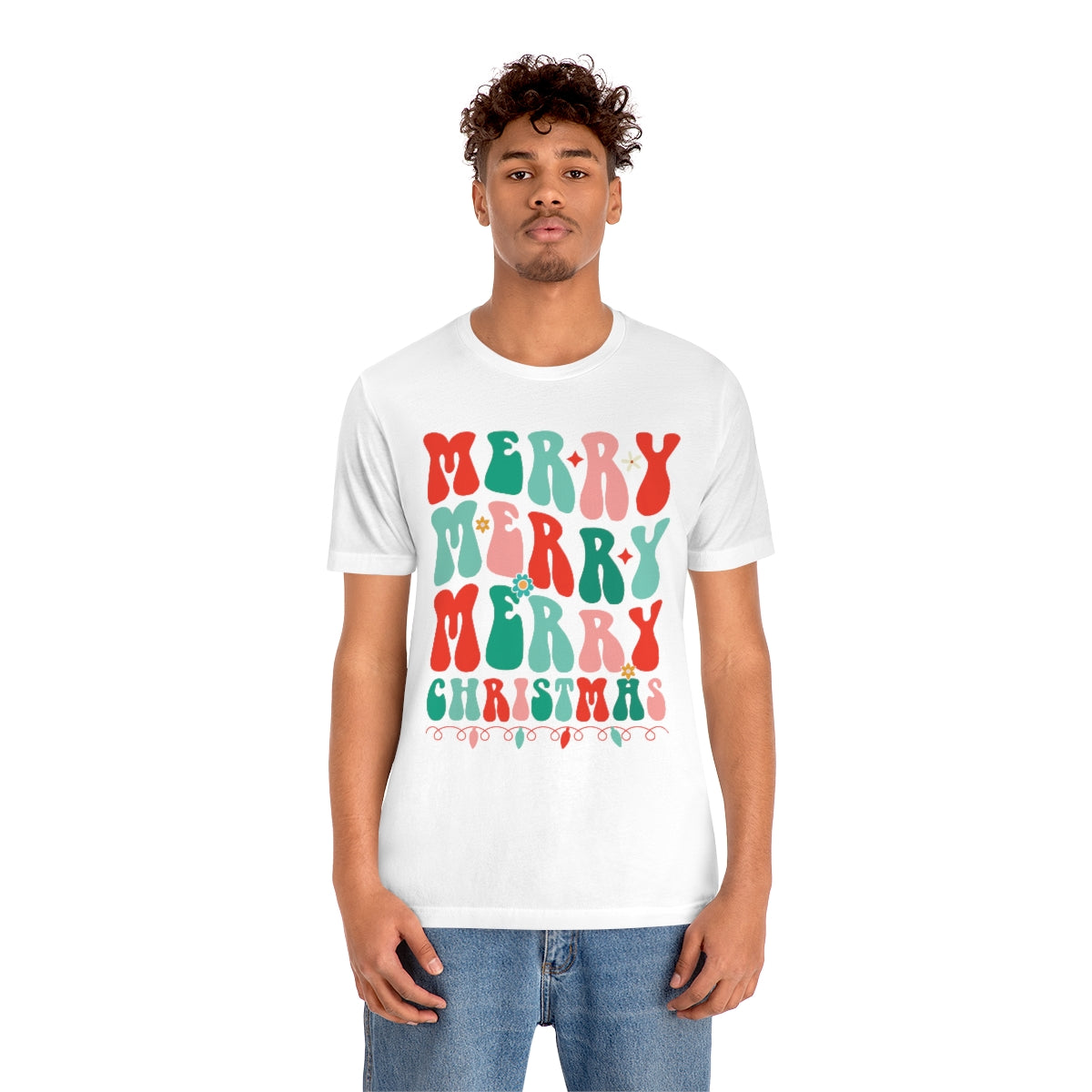 Retro Merry Merry Merry Christmas Xmas Holiday Tshirt