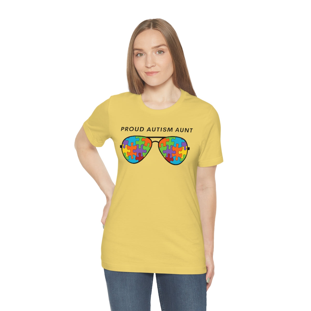 Proud Autism Aunt Sunglasses Tshirt