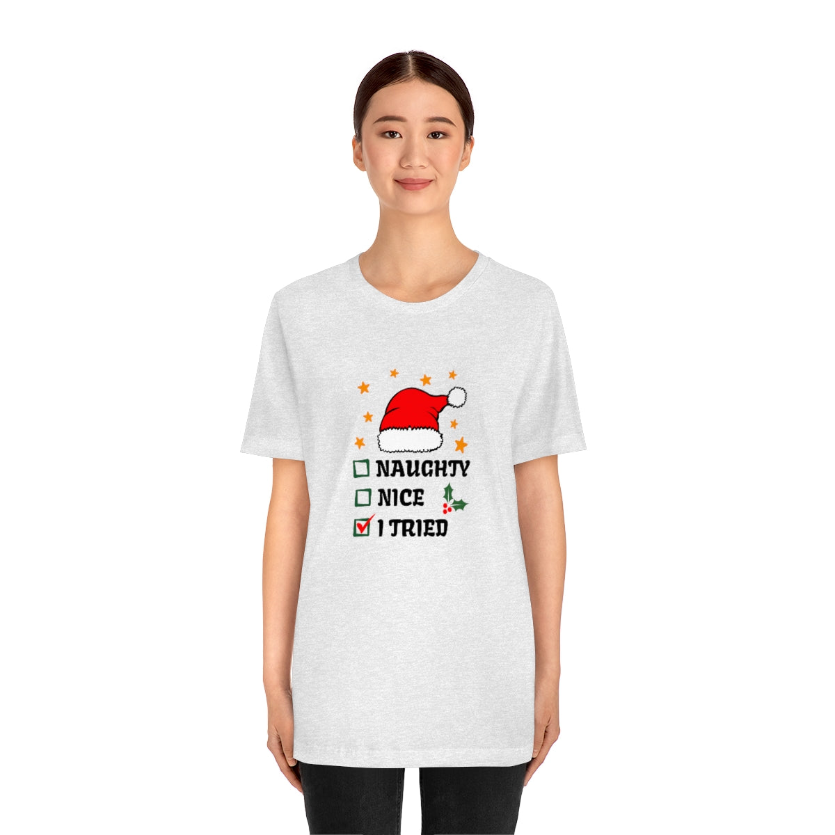 Naughty Nice I Tried Christmas Tshirt