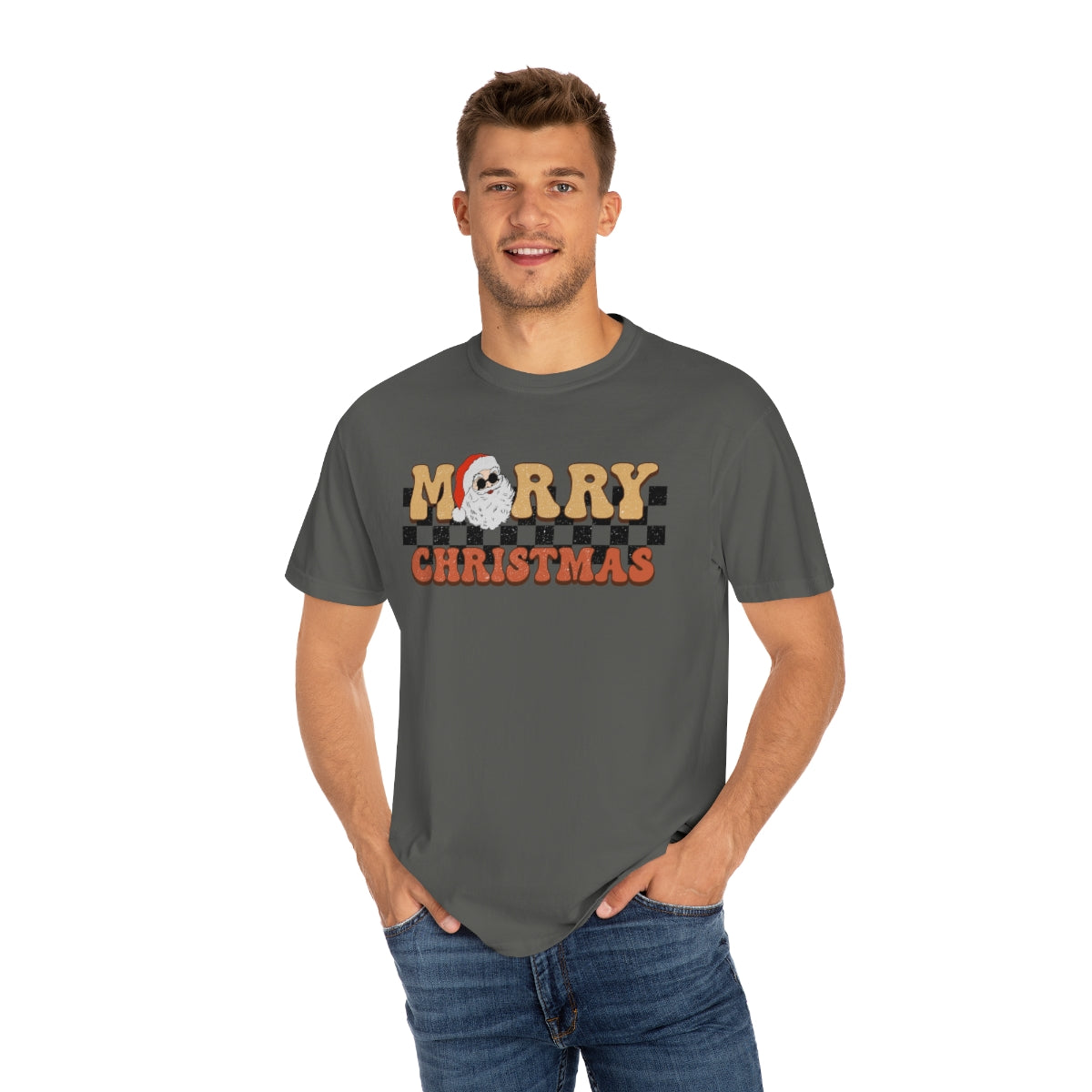 Merry Christmas Retro Santa Skateboard Style Tshirt