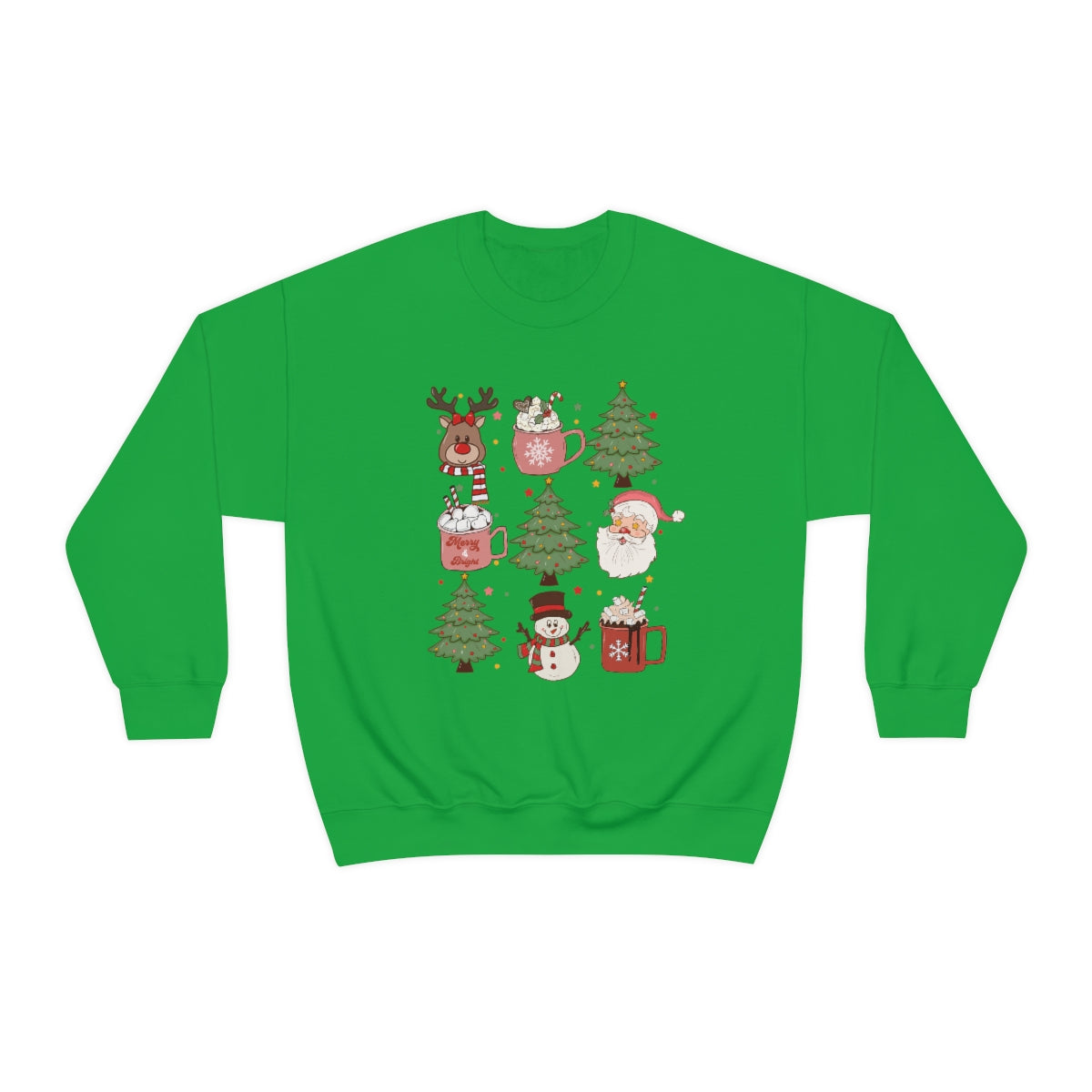 Cute Snowman Santa Reindeer Christmas Xmas Holiday Sweatshirt