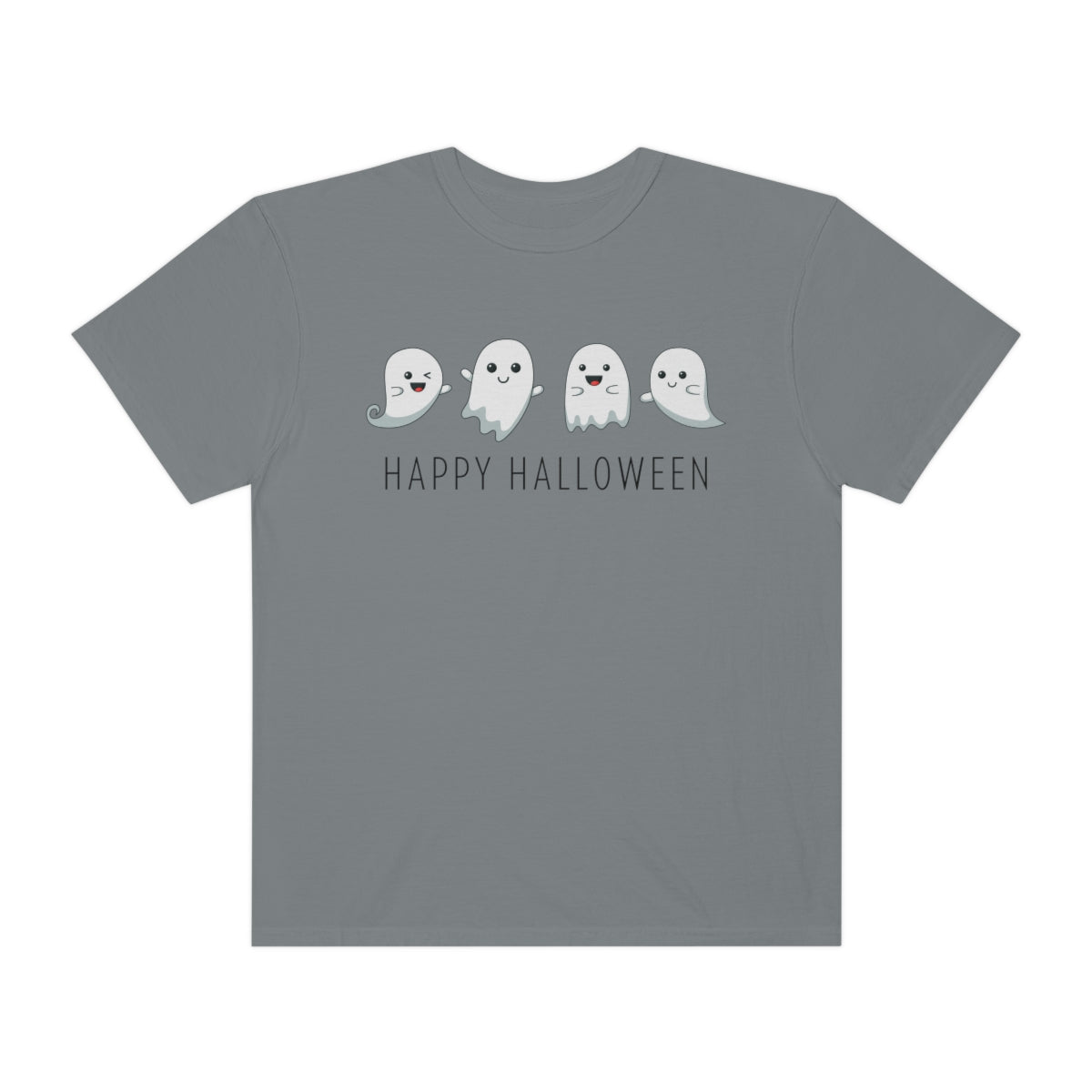 Happy Halloween Cute Ghost Tshirt Design on Unisex Garment-Dyed T-shirt