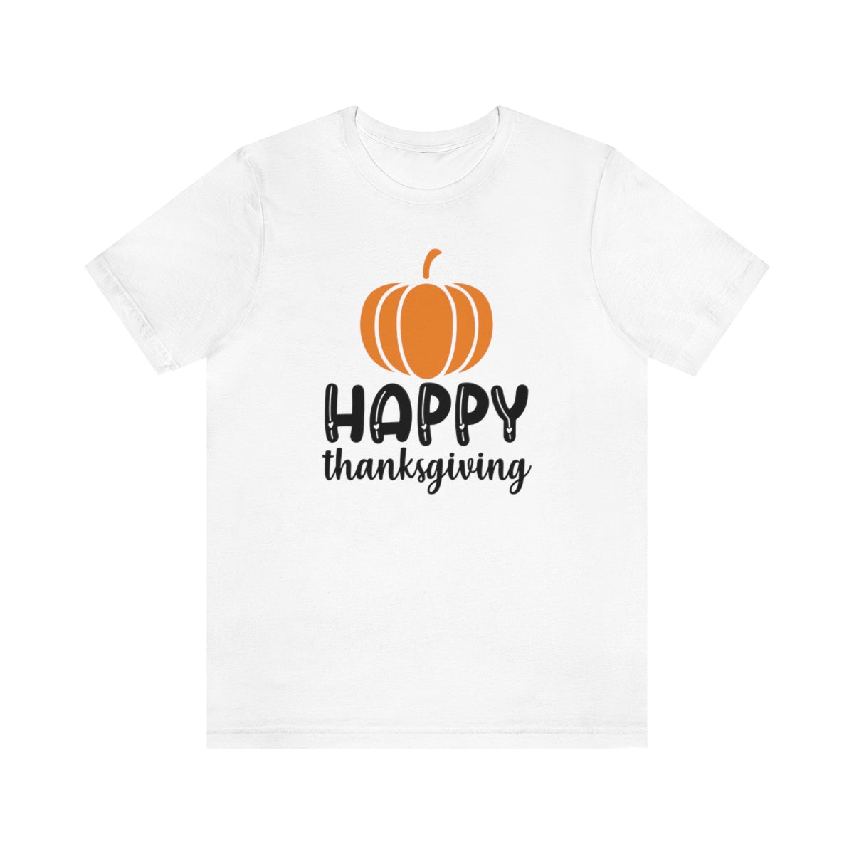 Happy Thanksgiving Pumpkin Tshirt Design | Thanksgiving TShirt | Thanksgiving T-Shirt | Thanksgiving Teeshirt Design on Unisex Jersey Short Sleeve Tee