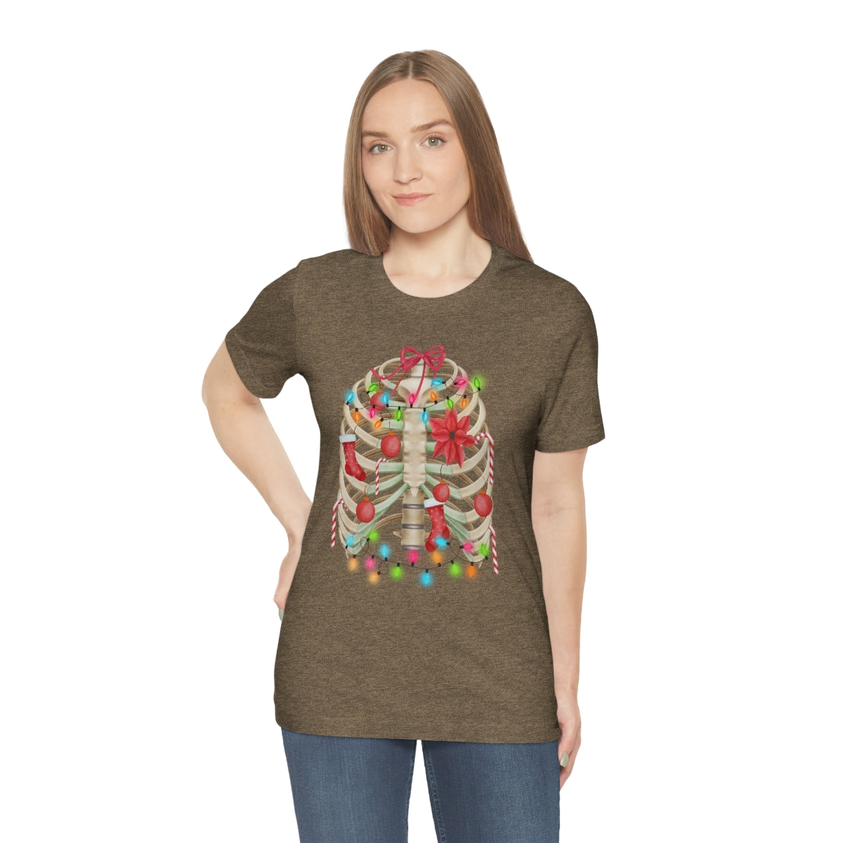 Skeleton Ribcage with Christmas Lights Tshirt