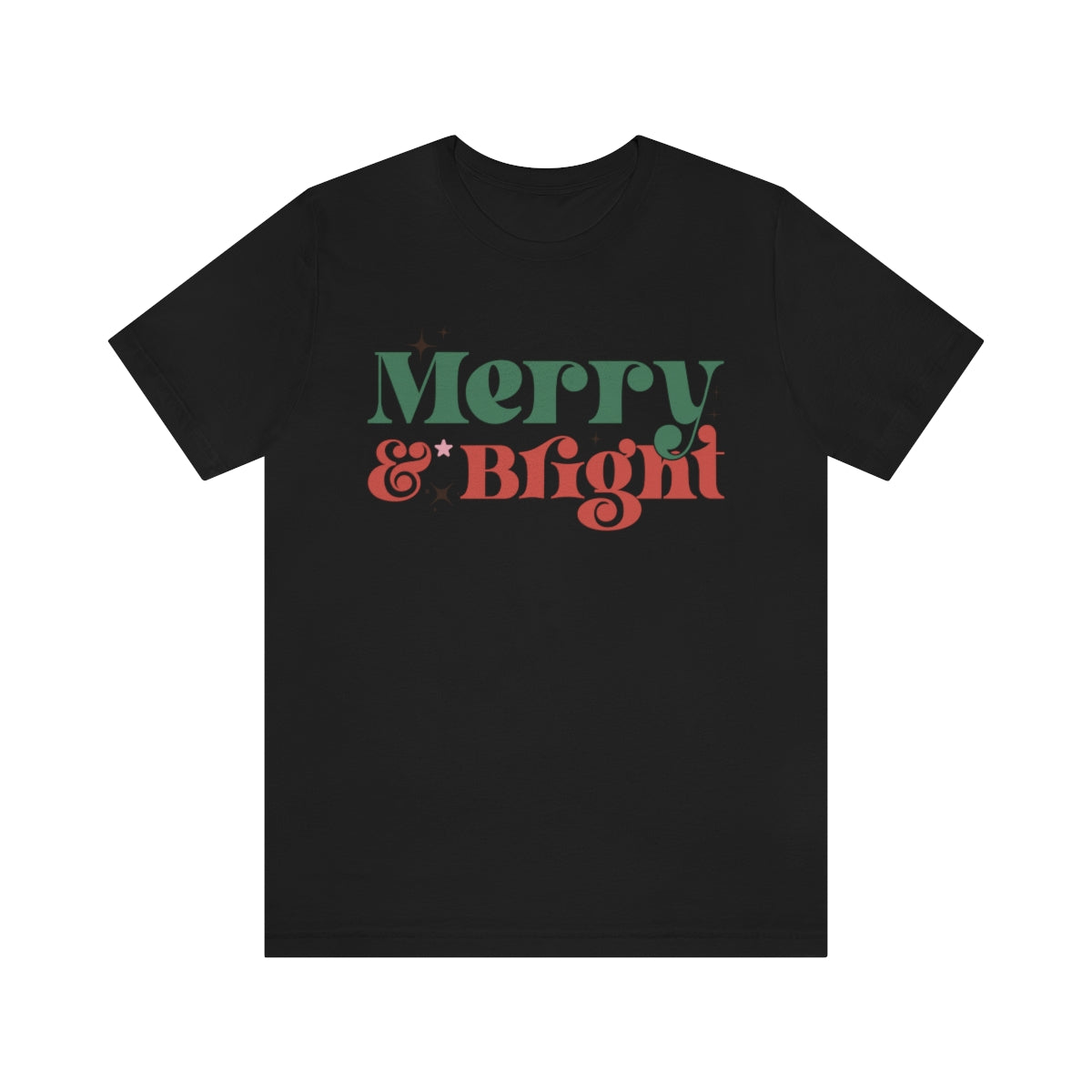 Retro Merry & Bright Vintage Style Christmas Xmas Holiday Tshirt