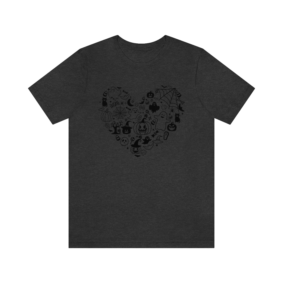 Heart Happy Halloween Tshirt Design on Unisex Jersey Short Sleeve Tee