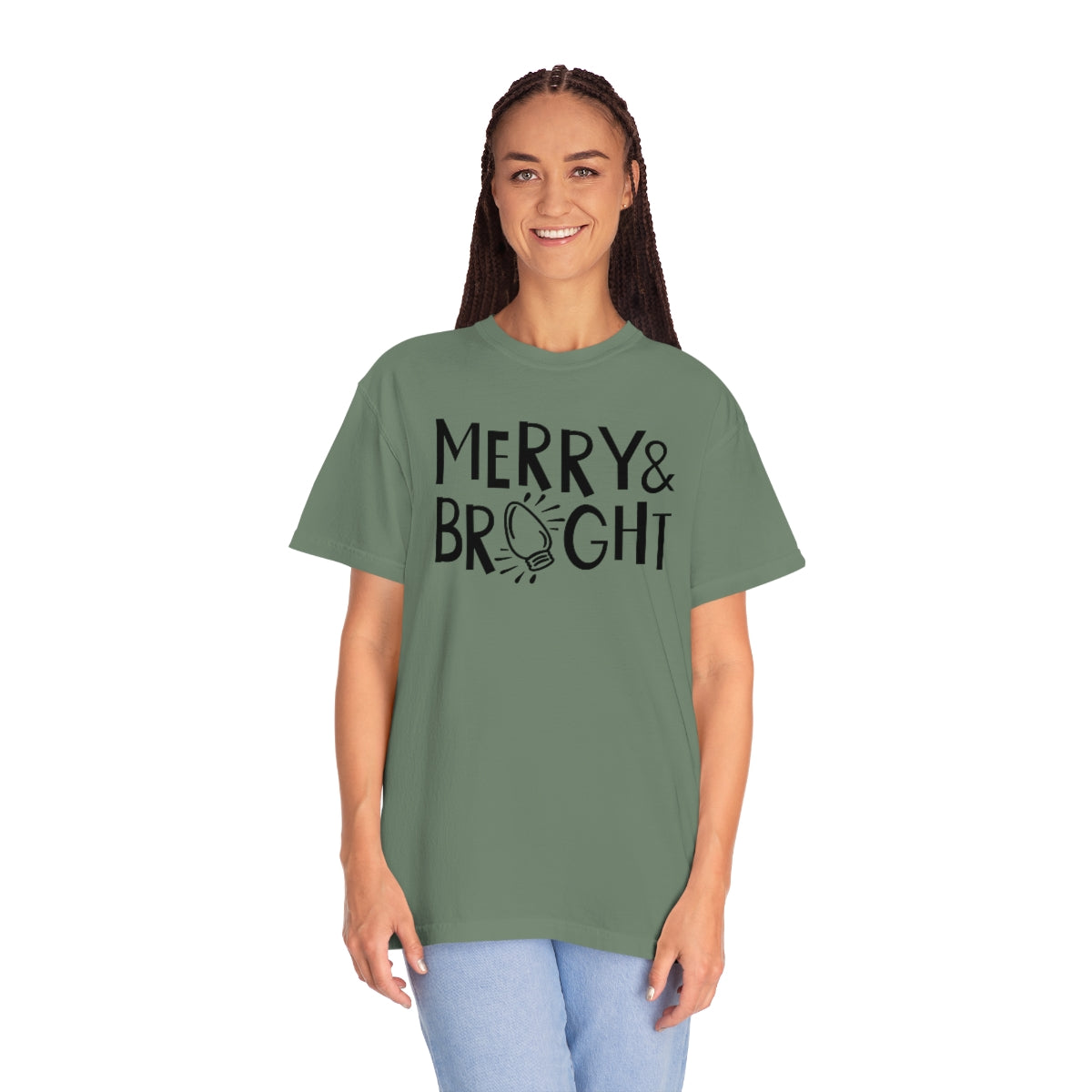 Merry & Bright Cute Lights Christmas Holiday Tshirt