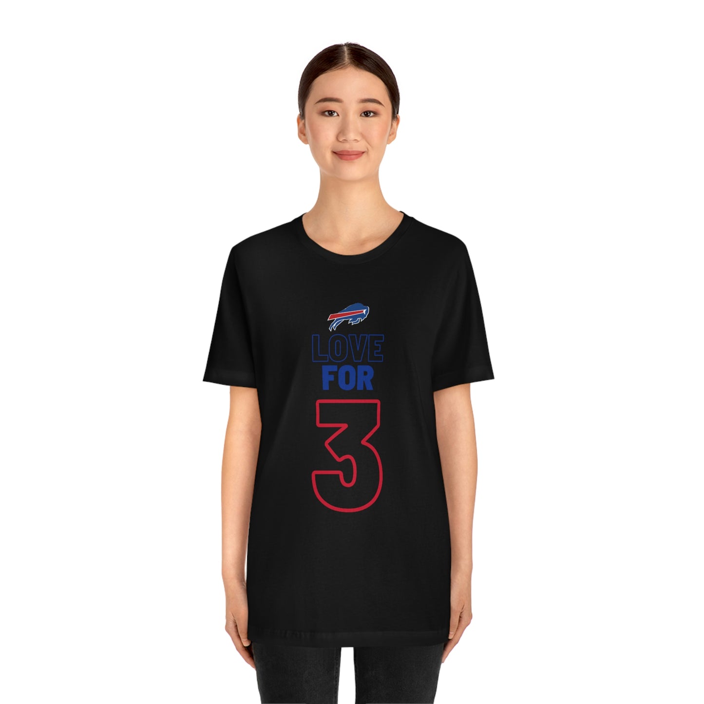 Love for #3 Damar Hamlin Supporter Unisex Jersey Short Sleeve Tee