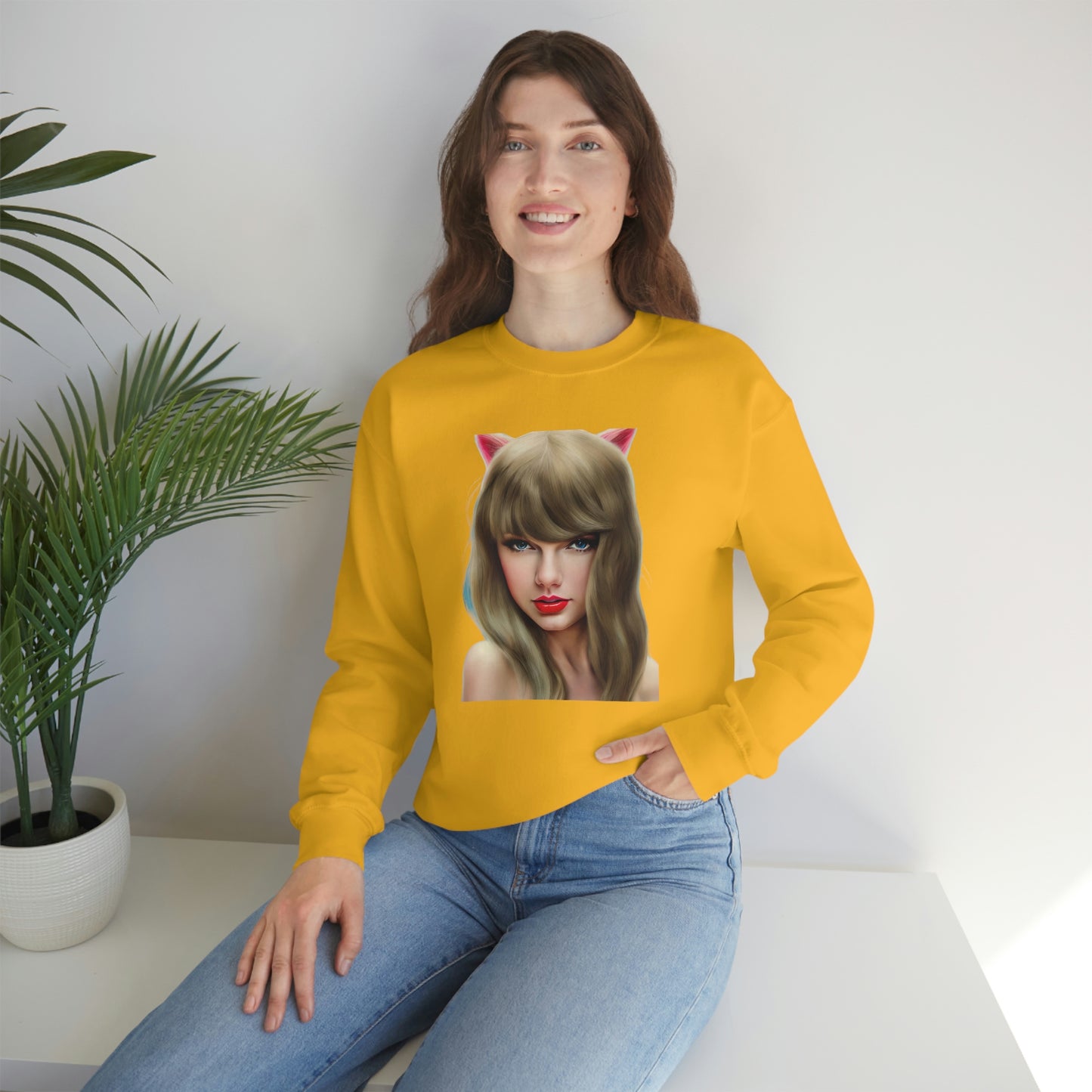 Taylor Swift Cat Ears T Swift Taylor Swift Merch Fan Swifty Gift Crewneck Sweatshirt