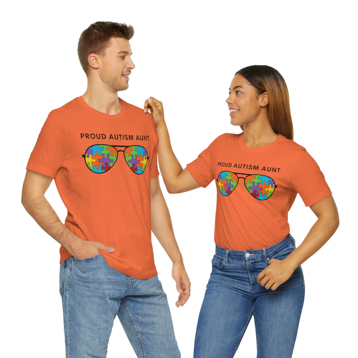 Proud Autism Aunt Sunglasses Tshirt