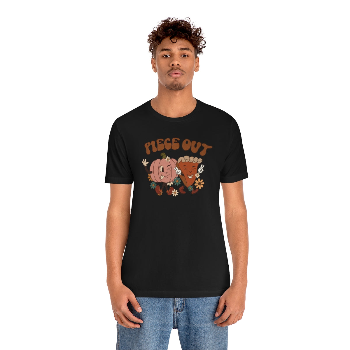 Piece Out Pie Inspired Thanksgiving Teeshirt on Unisex Jersey Short Sleeve Tee