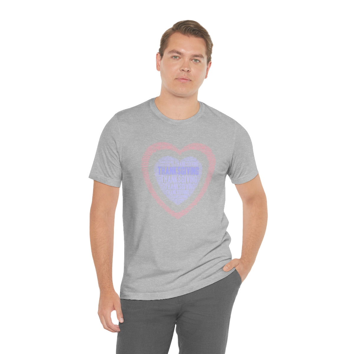 Cute Heart Thanksgiving Tshirt Design | Thanksgiving TShirt | Thanksgiving T-Shirt | Thanksgiving Teeshirt Design on Unisex Jersey Short Sleeve Tee