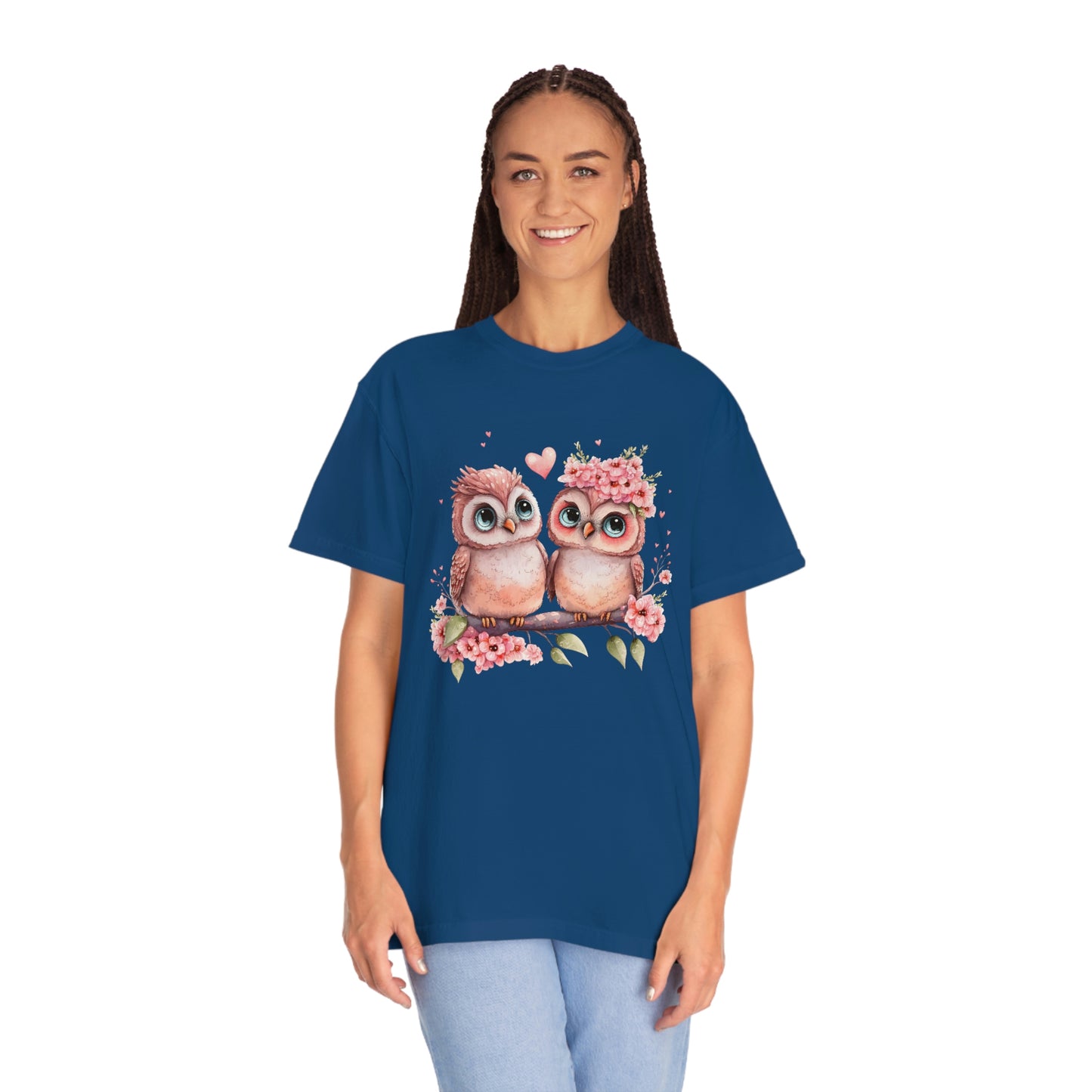 Adorable Valentines Day Owl Couple on Branch Tshirt